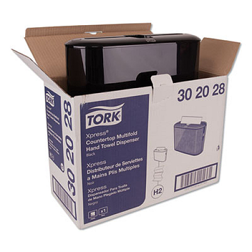 Tork Xpress Countertop Towel Dispenser, 12.68 x 4.56 x 7.92, Black (302028)