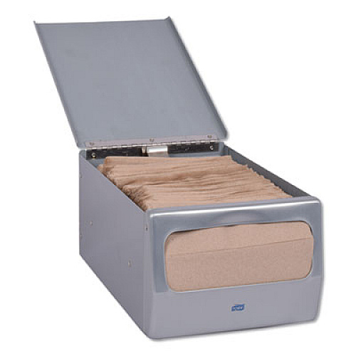 Tork Masterfold Napkin Dispenser, 7.62 x 11.75 x 5.63, Brushed Steel (17CBS)