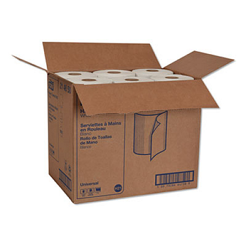 Tork Hardwound Roll Towels, 7.88" x 425 ft, White, 12 Rolls/Carton (214650)