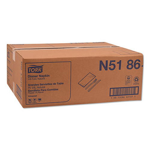 Tork Universal Dinner Napkins, 1-Ply, 15 x 17, Natural Brown, 250/Pack, 12 Pack/Carton (N5186)