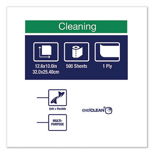 Tork Cleaning Cloth, 12.6 x 10, White, 500 Wipes/Carton (510137)