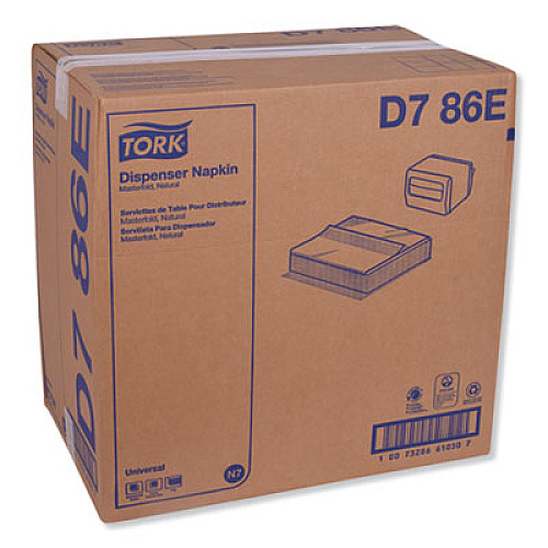 Tork Universal Masterfold Dispenser Napkins, 1-Ply, 13 x 12, Natural, 6,000/Carton (D786E)