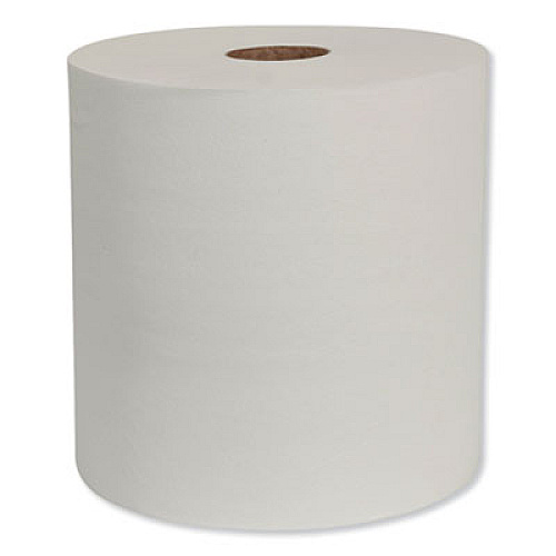 Tork HARDWOUND ROLL TOWEL, 8" X 1000 FT, WHITE, 6 ROLLS/CARTON (214404)
