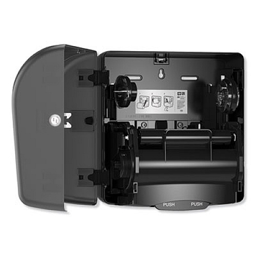 Tork Mini Mechanical Hand Towel Roll Dispenser, For H71 System, 11.75 x 7.5 x 12.5, Black (774728)
