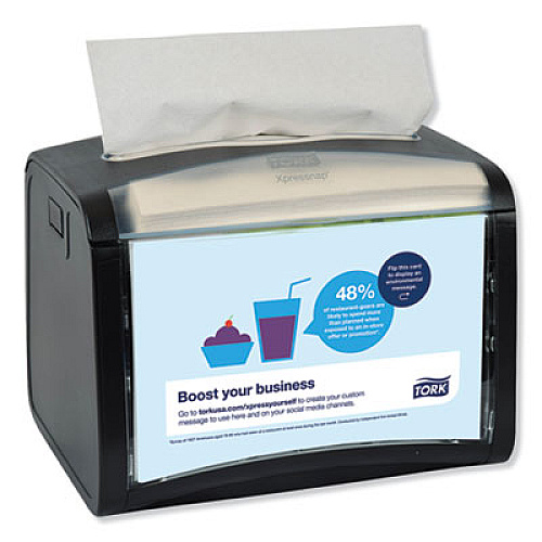 Tork Xpressnap Tabletop Napkin Dispenser, 7.9 x 5.9 x 6.1, Black (6232000)