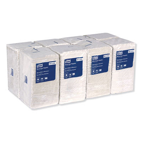 Tork Universal Beverage Napkin, 1-Ply, 9.13 x 9.13, 1/4 Fold, Poly-Pack, White, 4,000/Carton (B1141A)