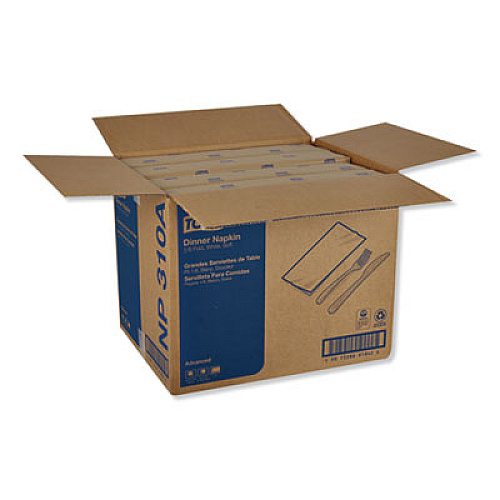 Tork Advanced Dinner Napkins, 2-Ply, 15 x 16.25, 1/8 Fold, White, 375/Packs, 8 Packs/Carton (NP310A)