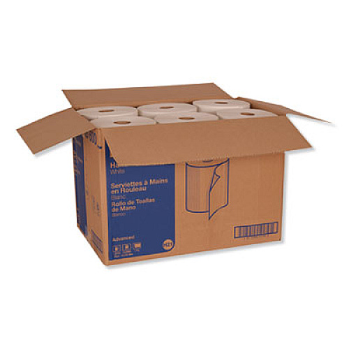 Tork Advanced Hardwound Roll Towel, One-Ply, 7.88" x 600 ft, White, 12 Rolls/Carton (RB600)