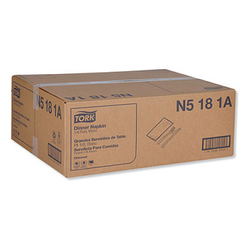 Tork Universal Dinner Napkins, 1-Ply, 15 x 17, 1/8 Fold, White, 3000/Carton (N5181A)
