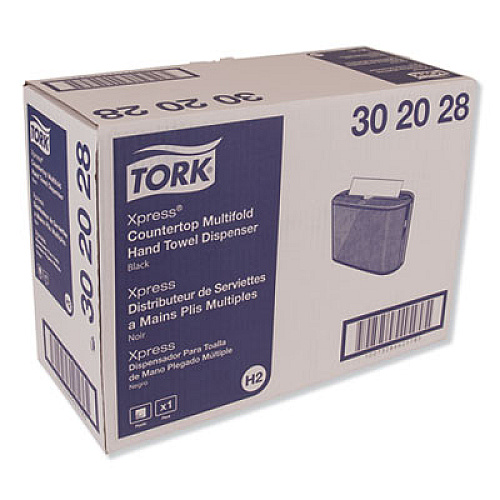 Tork Xpress Countertop Towel Dispenser, 12.68 x 4.56 x 7.92, Black (302028)