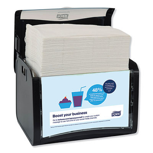Tork Xpressnap Tabletop Napkin Dispenser, 7.9 x 5.9 x 6.1, Black (6232000)