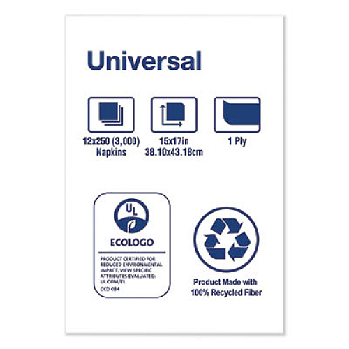 Tork Universal Dinner Napkins, 1-Ply, 15 x 17, Natural Brown, 250/Pack, 12 Pack/Carton (N5186)