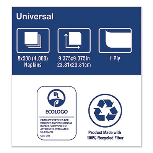 Tork Universal Beverage Napkin, 1-Ply, 9.13 x 9.13, 1/4 Fold, Poly-Pack, White, 4,000/Carton (B1141A)