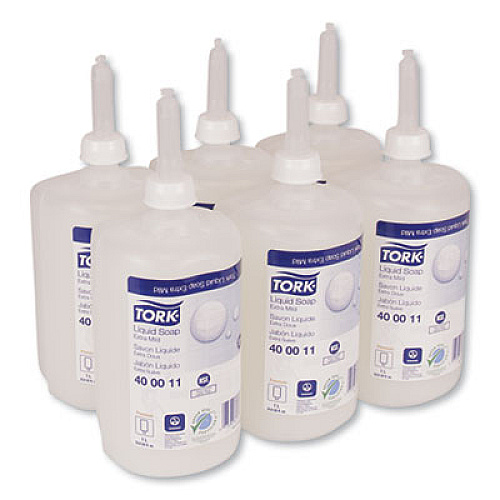 Tork Premium Extra Mild Liquid Soap, Unscented, 1 L, 6/Carton (400011)