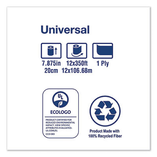 Tork Universal Hardwound Roll Towel, 7.88" x 350 ft, Natural, 12 Rolls/Carton (RK350A)
