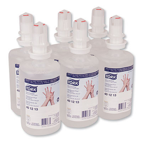 Tork Premium Alcohol-Free Foam Sanitizer, 1 L Bottle, Unscented, 6/Carton (401213)