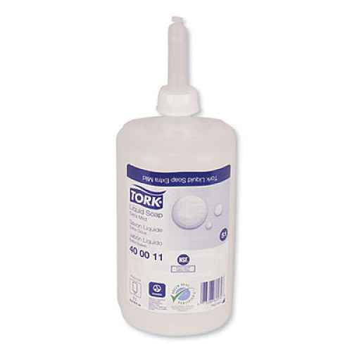 Tork Premium Extra Mild Liquid Soap, Unscented, 1 L, 6/Carton (400011)