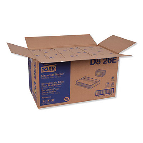 Tork Advanced Soft Minifold Dispenser Napkins, 1-Ply, 13 x 12, Natural, 6,000/Carton (D826E)