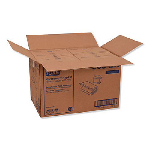 Tork Xpressnap Interfold Dispenser Napkins, 1-Ply, 13 x 8.5, Natural, 500/Pack, 12 Packs/Carton (908EX)