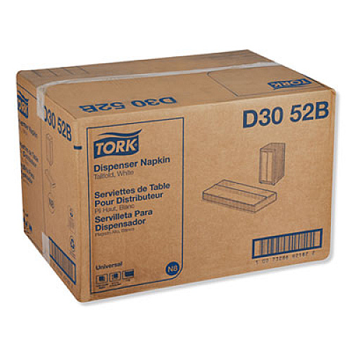 Tork Universal Tall-Fold Dispenser Napkins, 1-Ply, 6" x 13.5", White, 10000/Carton (D3052B)