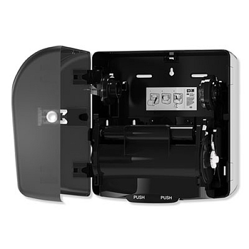 Tork Mini Mechanical Hand Towel Roll Dispenser, For H71 System, 11.75 x 7.5 x 12.5, Black (774728)