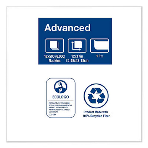 Tork Advanced Masterfold Dispenser Napkins, 1-Ply, 12 x 17, White, 6,000/Carton (D802A)