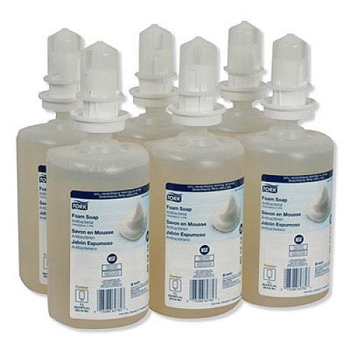 Tork Premium Antibacterial Foam Soap, Unscented, 1 L, 6/Carton (401215)