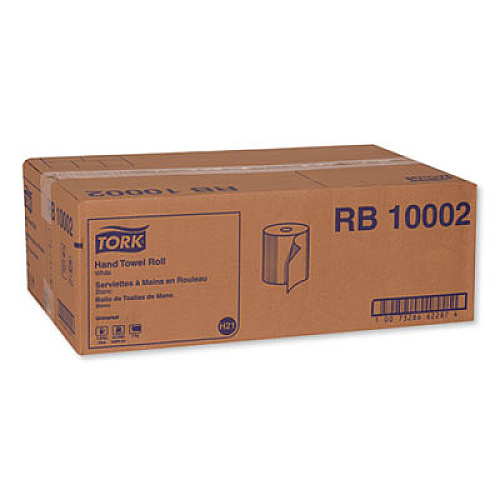 Tork Hardwound Roll Towel, 1-Ply, 7.88" x 1,000 ft, White, 6 Rolls/Carton (RB10002)