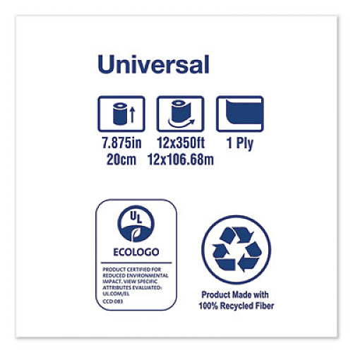 Tork Universal Hardwound Roll Towel, 7.88" x 350 ft, White, 12/Carton (RB351)