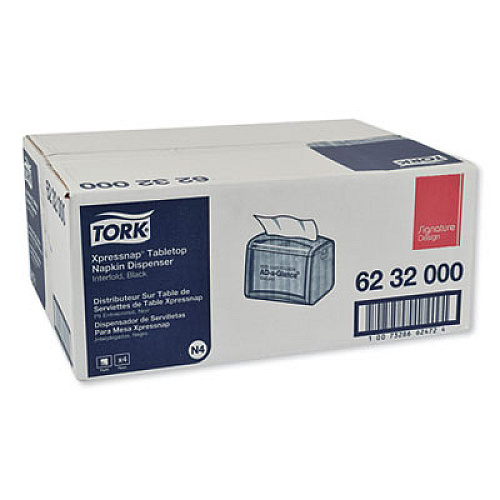 Tork Xpressnap Tabletop Napkin Dispenser, 7.9 x 5.9 x 6.1, Black (6232000)
