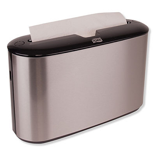 Tork Xpress Countertop Towel Dispenser, 12.68 x 4.56 x 7.92, Stainless Steel/Black (302030)