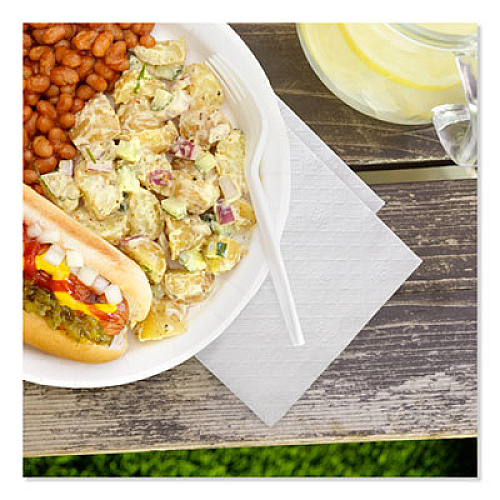 Tork Universal Luncheon Napkins, 1-Ply, 13" x 11.5", 1/4 Fold, Poly-Pack, White 6000/Carton (L3141)