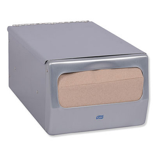 Tork Masterfold Napkin Dispenser, 7.62 x 11.75 x 5.63, Brushed Steel (17CBS)