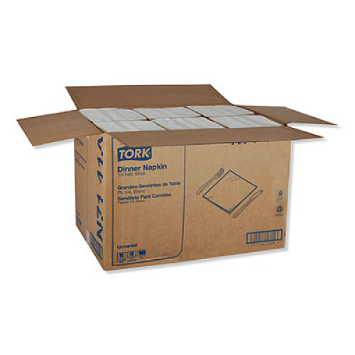 Tork Universal Dinner Napkins, 1-Ply, 17 x 17, 1/4 Fold, White, 4008/Carton (N7141A)