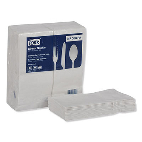 Tork Advanced Dinner Napkins, 2-Ply, 15 x 17, 1/8 Fold, White, 100/PK, 28 PK/CT (NP528PA)
