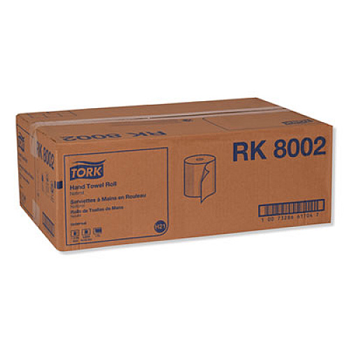 Tork Universal Hand Towel Roll, 1-Ply, 7.88" x 800 ft, Natural, 6 Rolls/Carton (RK8002)