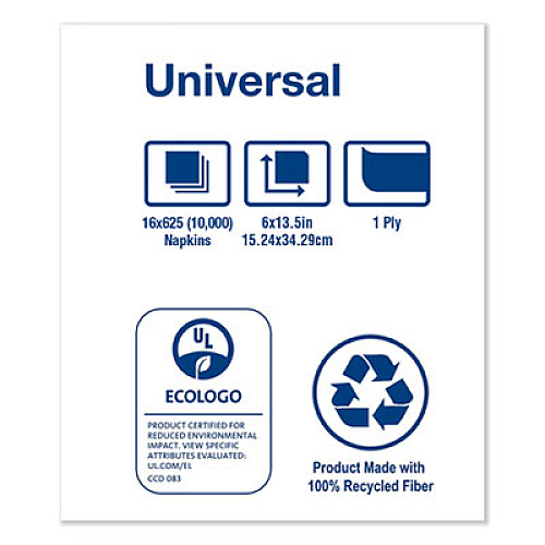 Tork Universal Tall-Fold Dispenser Napkins, 1-Ply, 6" x 13.5", White, 10000/Carton (D3052B)