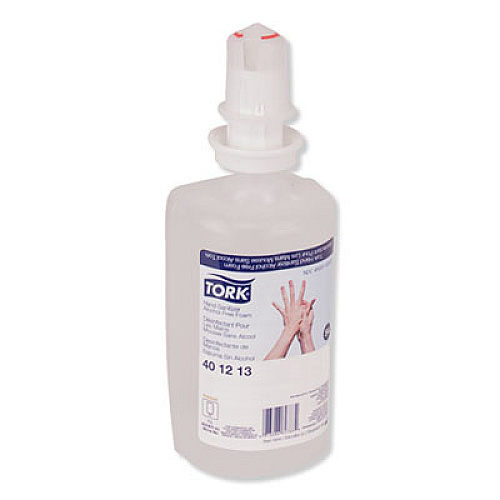 Tork Premium Alcohol-Free Foam Sanitizer, 1 L Bottle, Unscented, 6/Carton (401213)