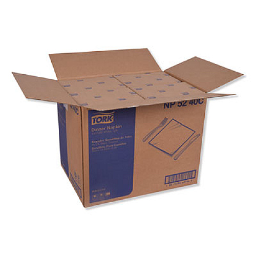 Tork Advanced Dinner Napkins, 2-Ply, 15 x 16.25, White, 375/Pack, 8 Packs/Carton (NP5240C)