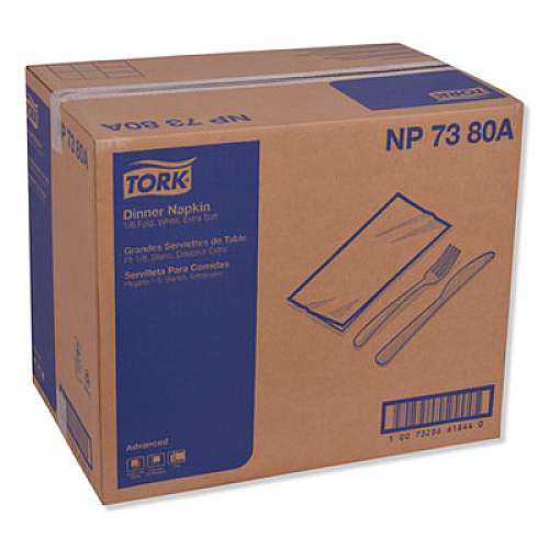 Tork Advanced Dinner Napkin, 3-Ply, 17 x 16.12, 1/8 Fold, White,1,740/Carton (NP7380A)