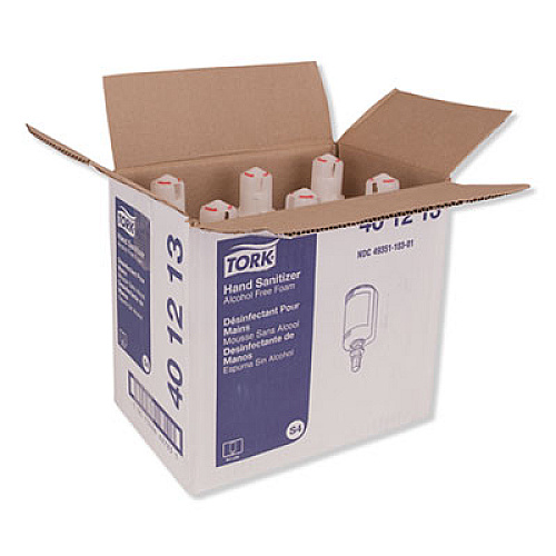 Tork Premium Alcohol-Free Foam Sanitizer, 1 L Bottle, Unscented, 6/Carton (401213)