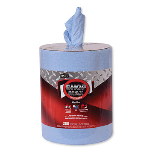 Tork Advanced ShopMax Wiper 450, Centerfeed Refill, 9.9 x 13.1, Blue, 200/Roll, 2 Rolls/Carton (450338)