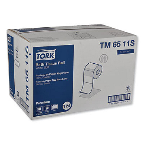Tork PREMIUM BATH TISSUE, SEPTIC SAFE, 2-PLY, WHITE, 460 SHEETS/ROLL, 96 ROLLS/CARTON (TM6511S)
