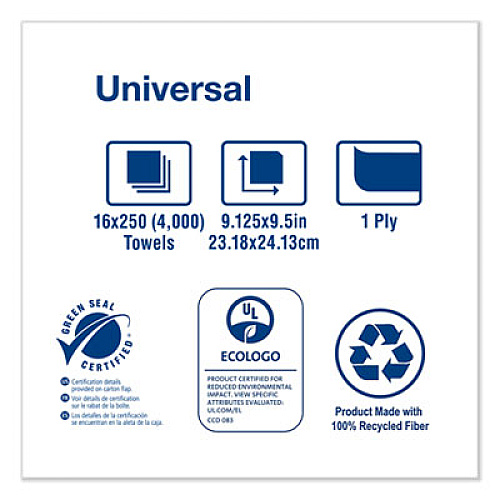 Tork Multifold Hand Towel, 1-Ply, 9.13 x 9.5, Natural, 250/Pack, 16 Packs/Carton (MK520A)