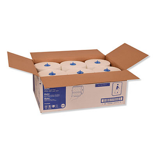 Tork Premium Soft Matic Hand Towel Roll, 8.27" x 575 ft, White, 6 Rolls/Carton (290019)