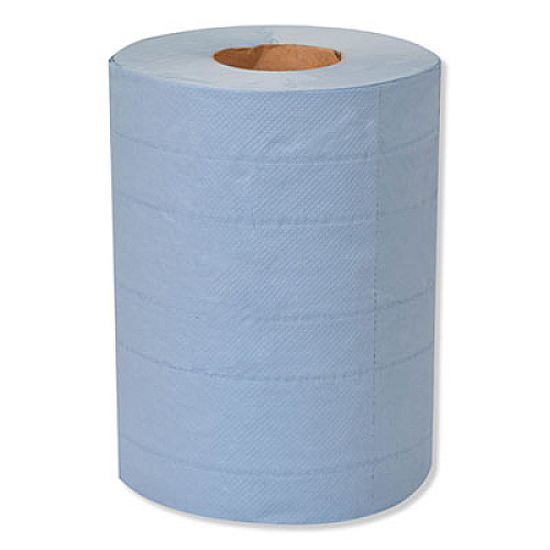 Tork Industrial Paper Wiper, 4-Ply, 10 x 15.75, Unscented, Blue, 190 Wipes/Roll, 4 Roll/Carton (132451A)