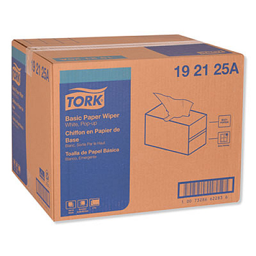 Tork Multipurpose Paper Wiper, 2-Ply, 9 x 10.25, White, 110/Box, 18 Boxes/Carton (192125A)