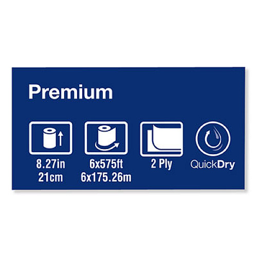 Tork Premium Soft Matic Hand Towel Roll, 8.27" x 575 ft, White, 6 Rolls/Carton (290019)