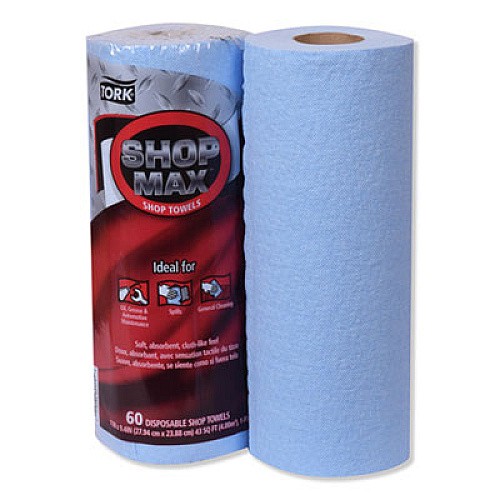 Tork Advanced ShopMax Wiper 450, 11 x 9.4, Blue, 60/Roll, 30 Rolls/Carton (450360)