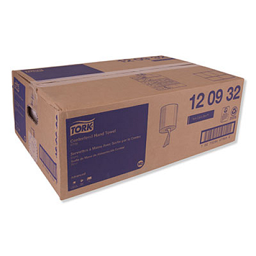 Tork Centerfeed Hand Towel, 2-Ply, 7.6 x 11.8, White, 500/Roll, 6 Rolls/Carton (120932)